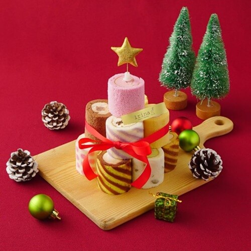 ひとりクリスマス クリぼっち クリスマスケーキ 一人用 お取り寄せ 通販 【まるでツリーのようなロールケーキ】クリスマス12種ロールケーキタワーキット3段