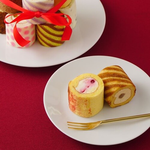 ひとりクリスマス クリぼっち クリスマスケーキ 一人用 お取り寄せ 通販 【まるでツリーのようなロールケーキ】クリスマス12種ロールケーキタワーキット3段