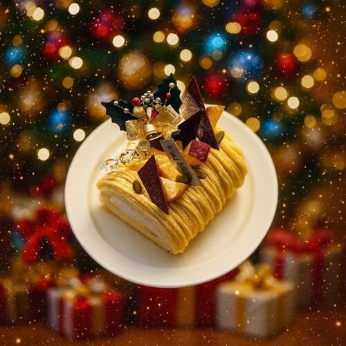 ひとりクリスマス クリぼっち クリスマスケーキ 一人用 お取り寄せ 通販 白金モンブランロール(幻のさつまいも シルクスイート)ハーフ クリスマス2025