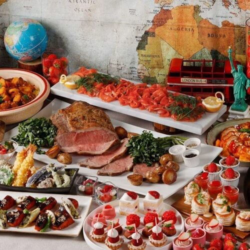 女性一人　ビュッフェ　東京 食べ放題　カスケイドカフェ