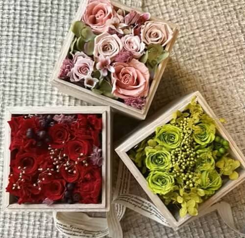 一人趣味 フラワーアレンジメント 【東京・新宿・ボックスフラワー制作】お花を選べる桐の箱で作るボックスフラワー